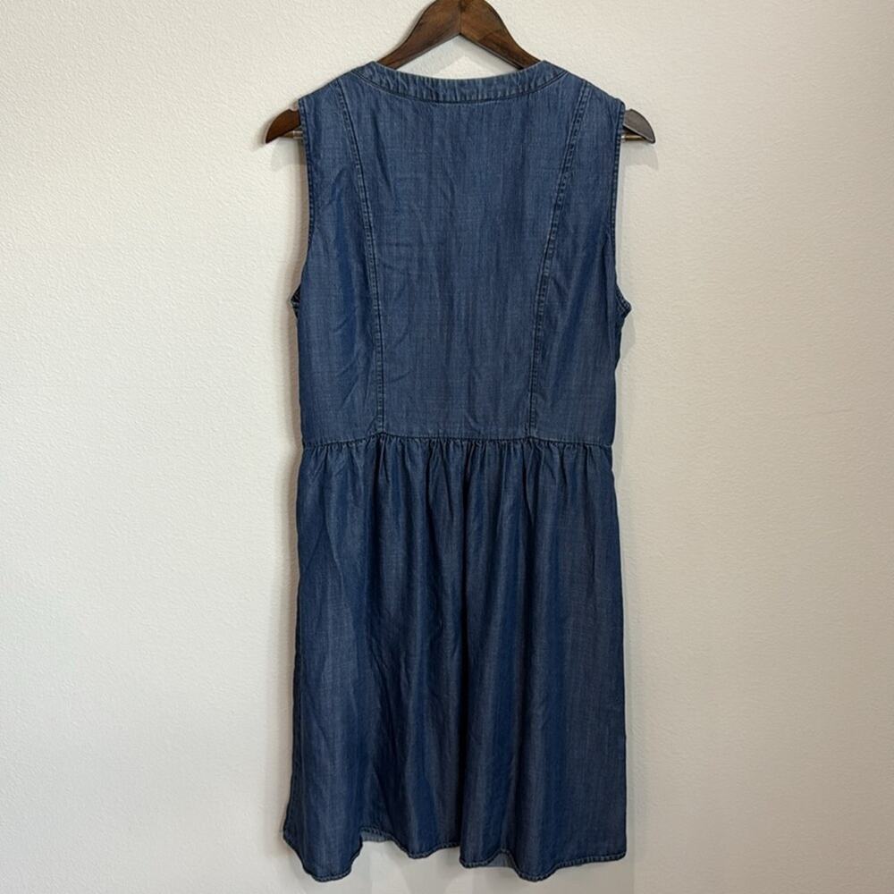 Tommy Hilfiger Chambray Tencel Sleeveless Dress Size M-L - Picture 3 of 4